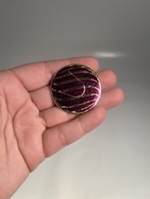 Vntg POG 1990s Foil Purple Gold Circles Ball Shiny HTF RARE Game Milk Bottle Top