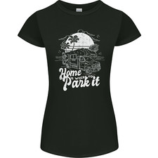 Home Is Where You Park It Funny Caravan Womens Petite Cut T-Shirt