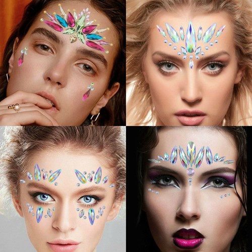 Face crystal sticker eye - crystal,