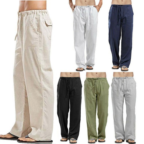Mens linen baggy pants summer - mens,