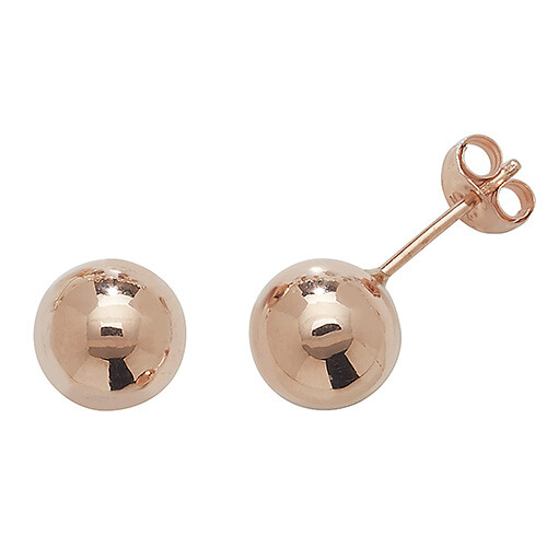 9ct rose gold ball - , stud