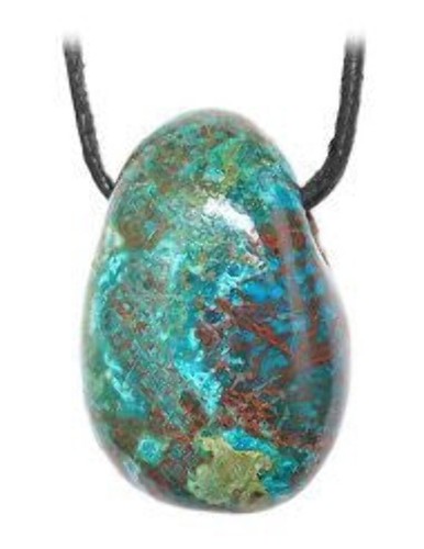 Chrysocolla drilled tumble - drilled,