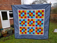 Patchwork lap quilt, bright