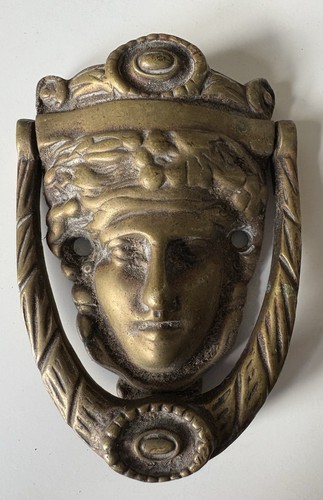 Antique brass lady - brass, door
