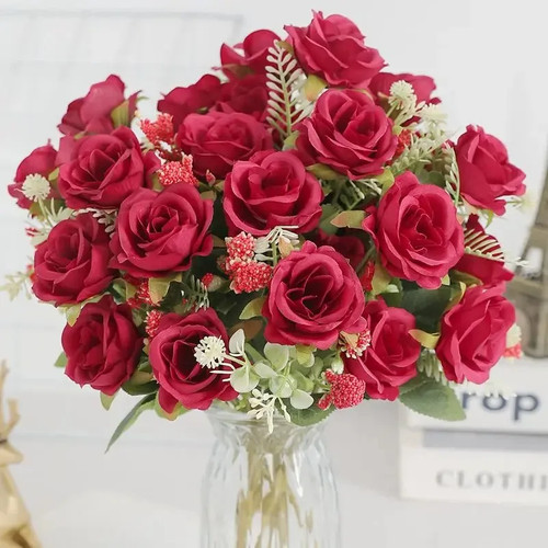 Heads artificial rose flower - 5,