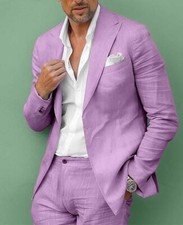 Men Linen Summer Suit Casual