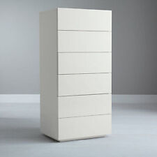 Habitat Perouse Tallboy chest of drawers High Gloss White W60  D40  H130cm