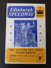 Speedway programme Edinburgh Meadowbank Last ever mtg 14 October 1967 Best Pairs