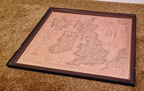 Framed copper plate map - map, the