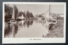 RPPC WROXHAM BRIDGE NORFOLK  BROADS  BOATS YACHTS POSTED 1908