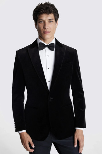 Tailored fit black velvet - fit,