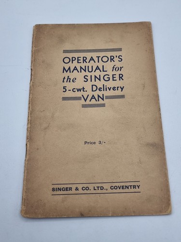 Operator manual singer cwt - operator's, 5-cwt
