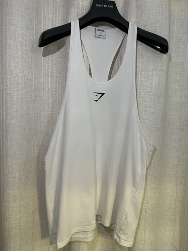 Gymshark men white vest - white,
