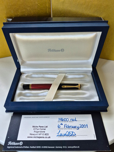 Pelikan m600 red black - pelikan, red/black
