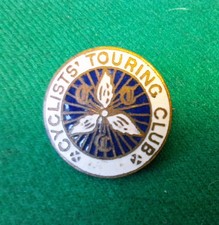 Original ~ Cyclists Touring Club  ~ Enamel Lapel Badge ~