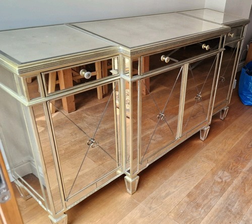 Mirrored glass sideboard long - mirrored,