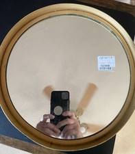 Elegant 13” Circular Bathroom Bedroom Makeup Mirror Gold Frame Wall Mounted