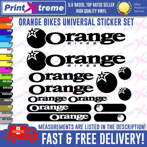 Orange bikes decal stickers - bikes,