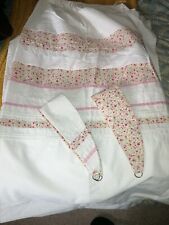 HOMEMADE  CREAM DITSY FLORAL NURSERY BEDROOM CURTAINS. WITH TIE BACKS (T8) 