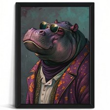 Hipster Hippo In A Suit Art
