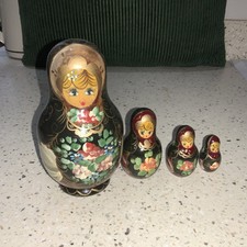 Vintage Hand Painted Russian Matryoshka Nesting Dolls  Signed not complete