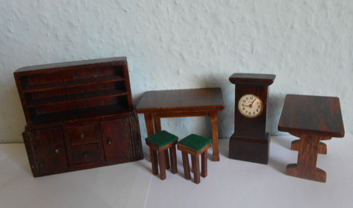 Vintage doll house - doll, wooden
