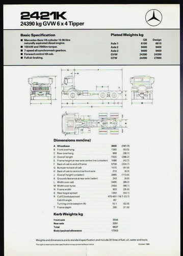 Mercedes benz 2421k 6x4 - 2421k,