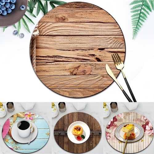 Pcs wood leather placemats - pcs,