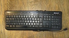 Original Microsoft Portable USB Wired Desktop Keyboard 600 - Black (2)
