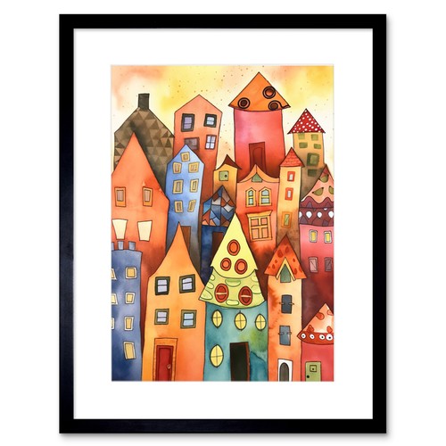 Colourful townscape modern - colourful,
