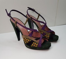 MIU MIU SIZE 6UK EUR39 WOMENS VERY HIGH HEELED SLINGBACK STRAPPY SANDALS SHOES