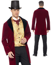 Men Old Edwardian Gent Costume Adult Deluxe Victorian Fancy Dress History Outfit