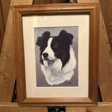 Brian Hupfield Boarder Collie Painting, Framed