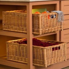 PAIR Häfele Hafele Wicker Baskets + Glides, fit 50cm kitchen unit,  £££ to Oxfam