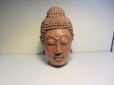 Carved Wooden Buddha Head