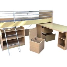 Dreams Wooden Mid-Sleeper Cabin Bed with Storage and Desk