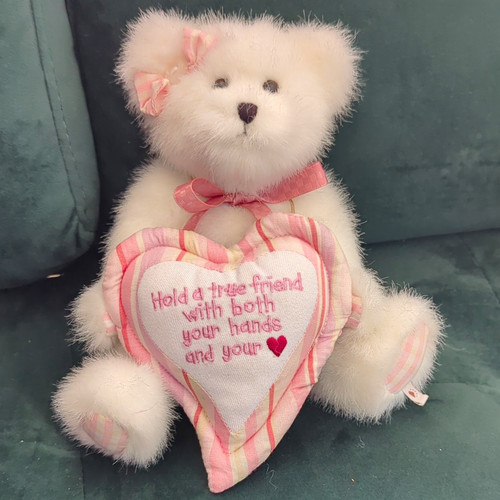 White pink plush - white, teddy