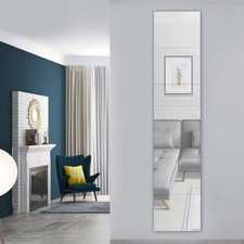 6x Glass Mirror Tiles Wall Sticker Square Self Adhesive Stick On Art Home Decor