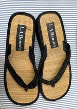 Rice straw flip flops with