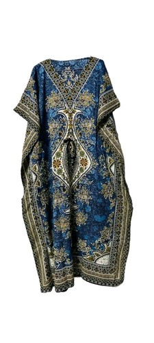 Women long darkblue kaftan - long,