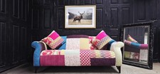 SUPERB DFS PATCHWORK CAPSULE 3 SEATER FABRIC SOFA