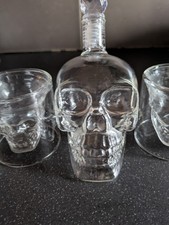 Glass skull decanter - glass, bottle