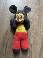 VINTAGE GUND MICKEY MOUSE SOFT TOY,  Walt Disney. Rare. With Ears. 1950s