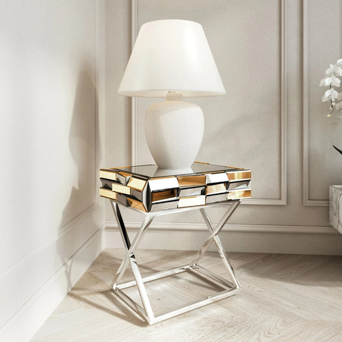 Mirrored side table glass - table, 3d
