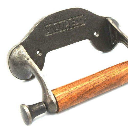 Iron and wood toilet - wood, roll