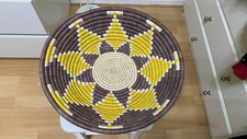 Sustainable Large Woven Bowl/Basket Brown & Yellow New