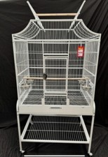 Parrot-Supplies Tampa II Open Top Parrot Cage With Stand - White,