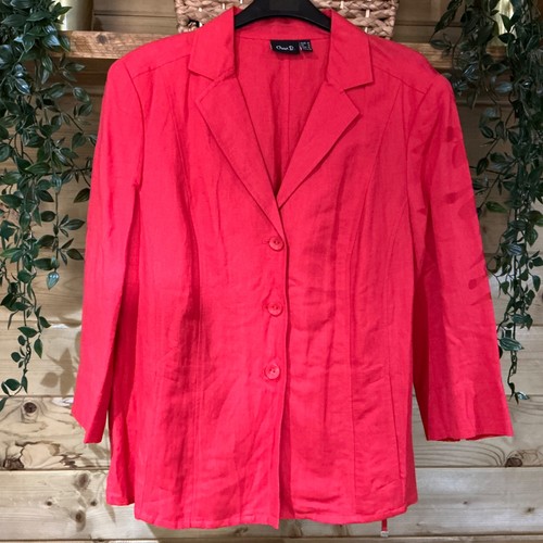 Oscar red linen mix jacket - red,