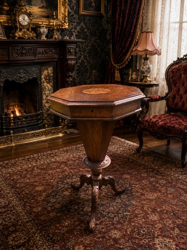 Antique victorian walnut work - antique,