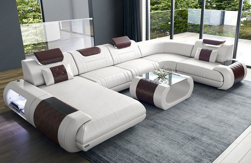 Leather sofa couch living - living, area